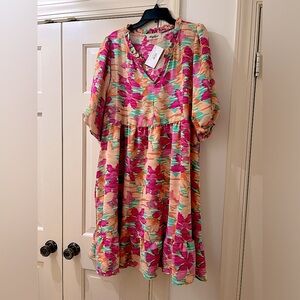 Haptics Colorful Floral Dress